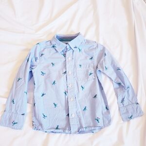 Boys Size 6 Dinosaur Print Button-Down Shirt